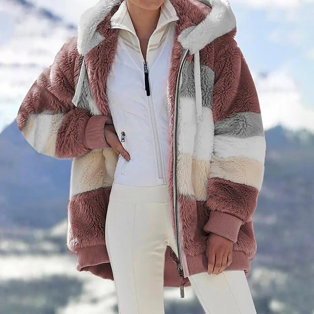KAREN | Fluffy Warm Oversized Hoodie Coat - Lizabella Fashion