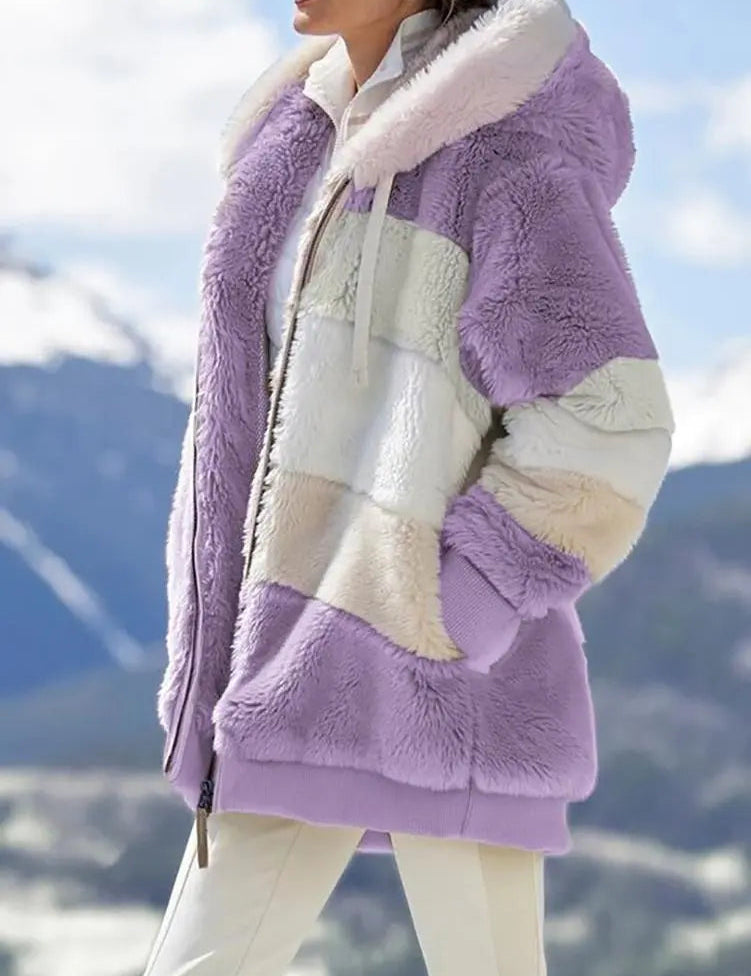 KAREN | Fluffy Warm Oversized Hoodie Coat - Lizabella Fashion