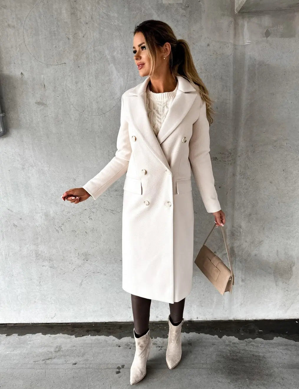KATE | Woolen Coat Long Fit Women - Lizabella Fashion