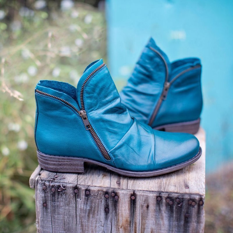 Kamila | Stivali corti vintage autunnali da donna | Cerniera 0