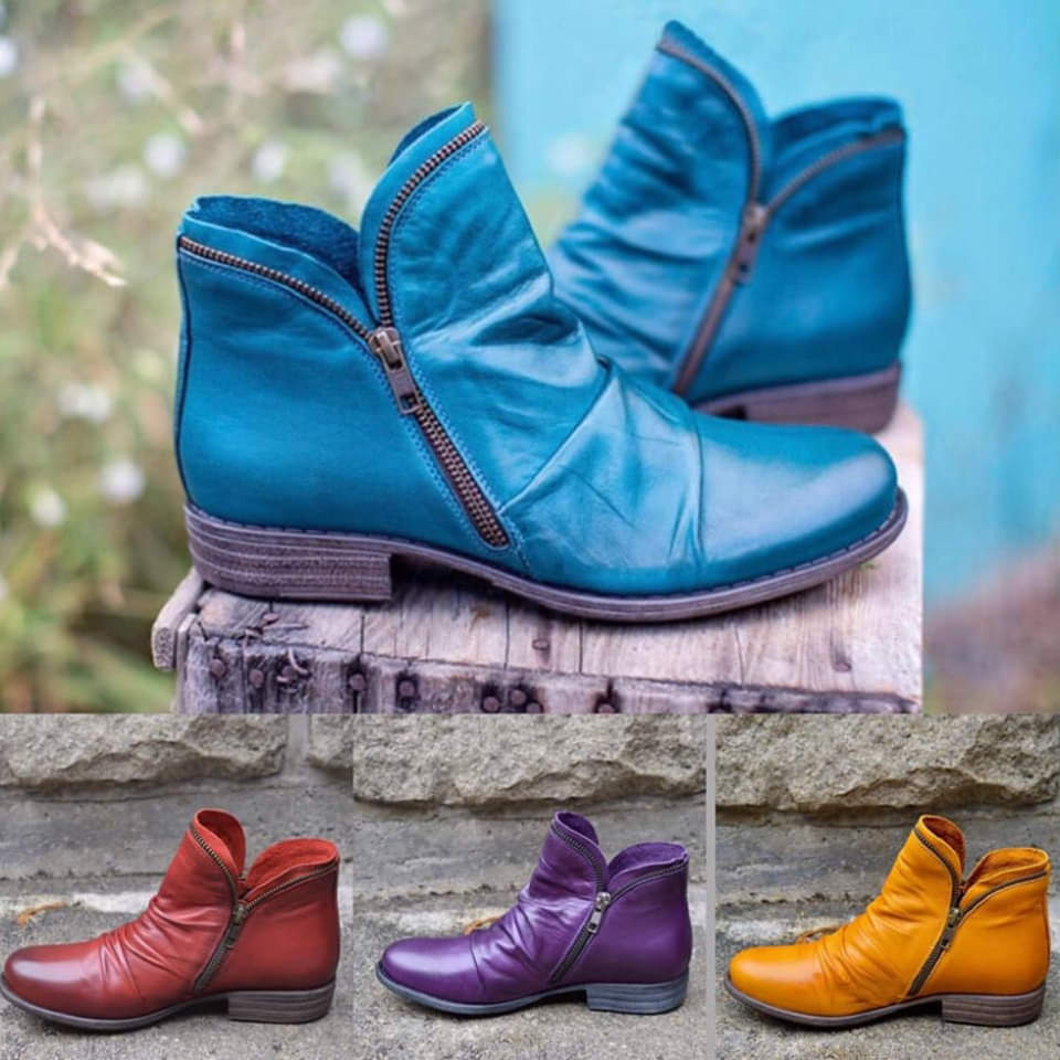 Kamila | Stivali corti vintage autunnali da donna | Cerniera 1