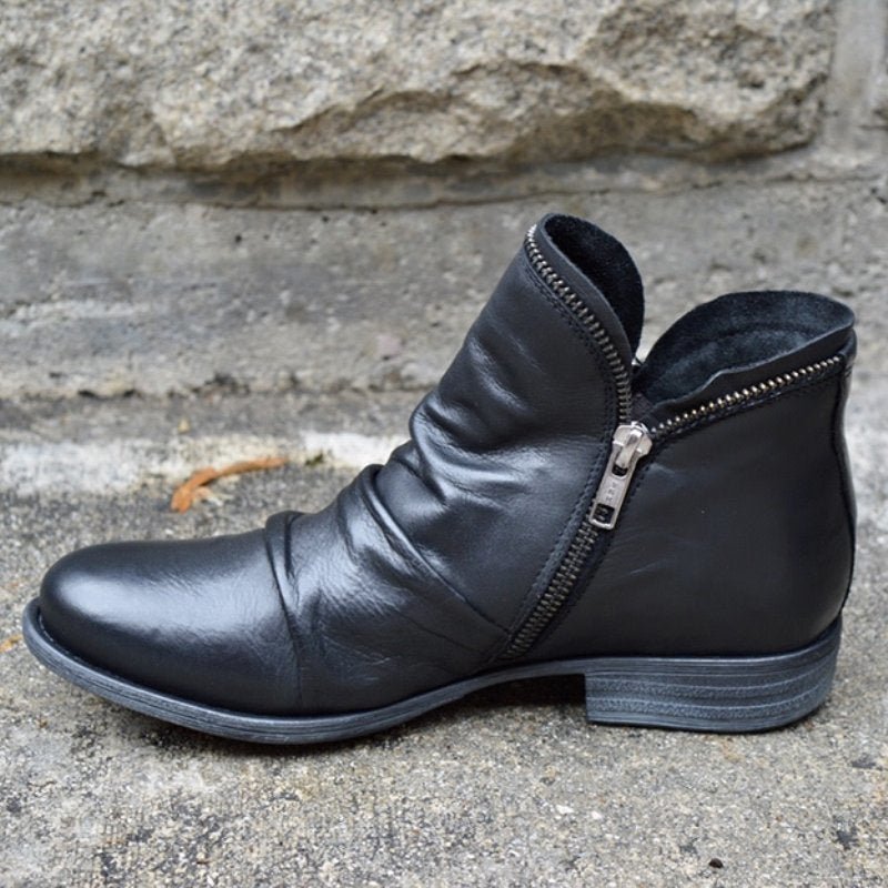 Kamila | Stivali corti vintage autunnali da donna | Cerniera 2