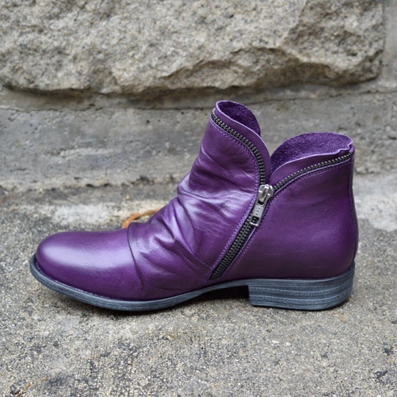 Kamila | Stivali corti vintage autunnali da donna | Cerniera 5