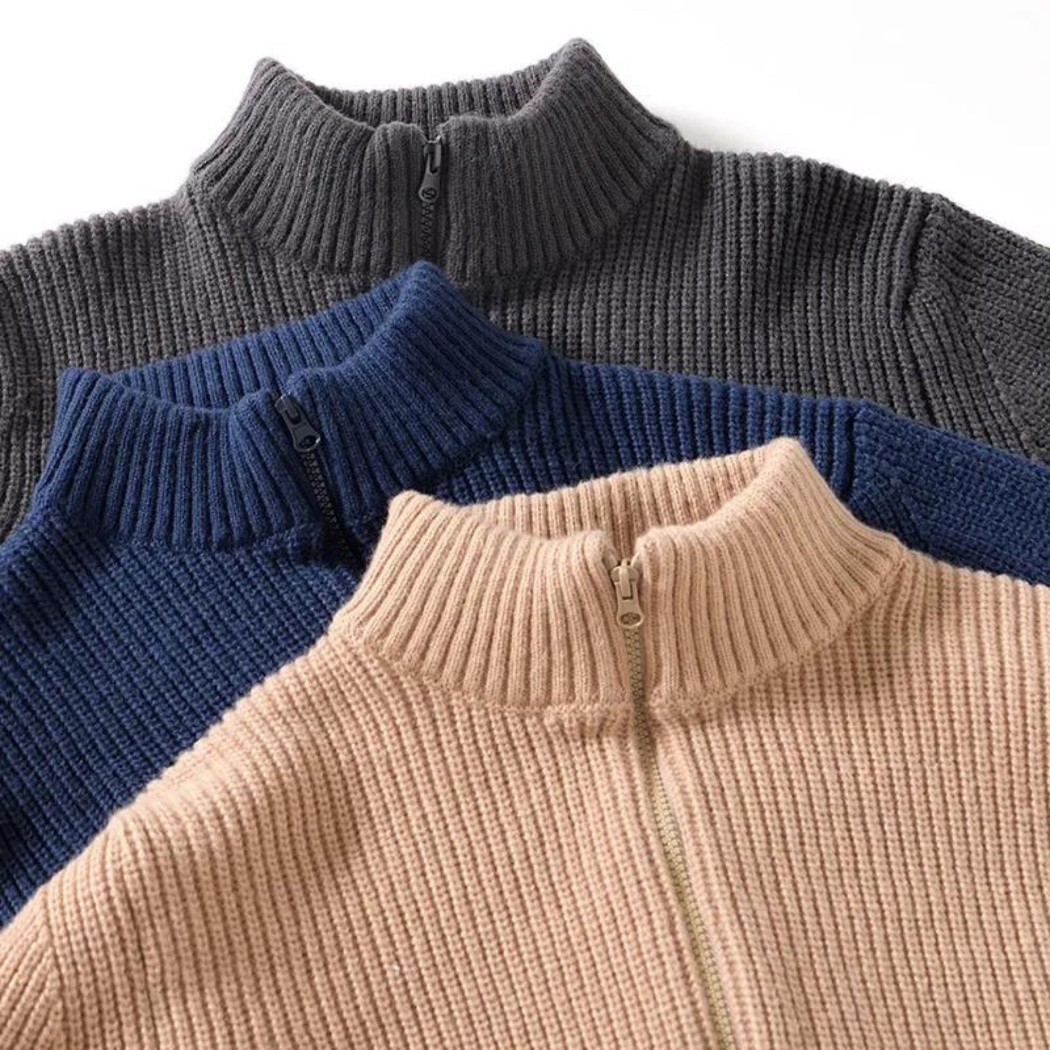 Marco | Giacca maglione in maglia con zip da uomo