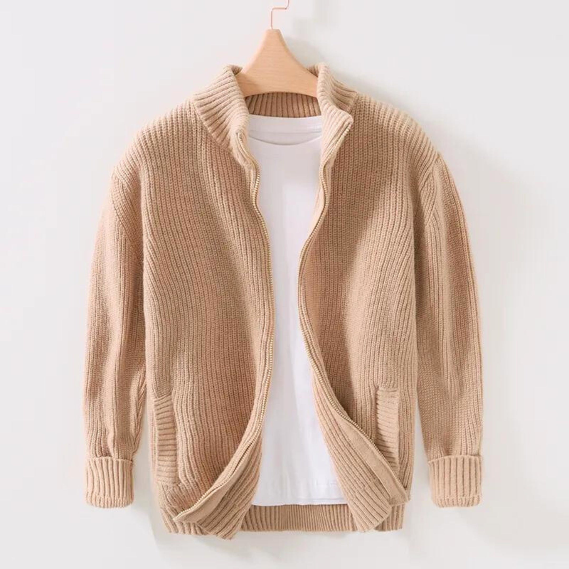 Marco | Giacca maglione in maglia con zip da uomo