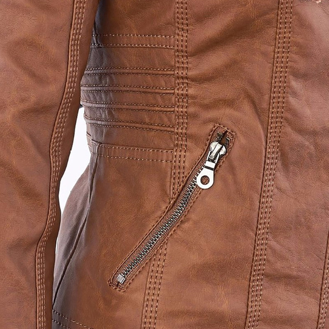 Giacca Estiva in Pelle PU di Lusso – Elegante e Pratica
