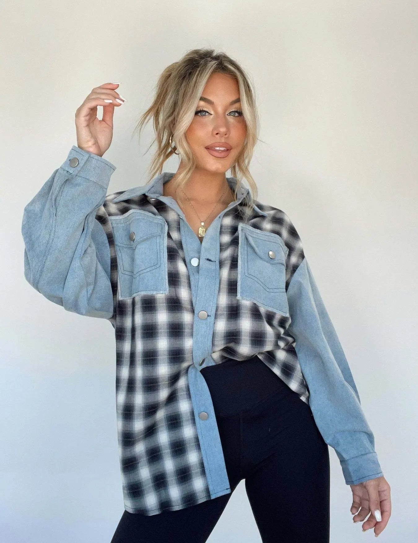 LILY | Stylish Oversize Retro Denim Shirt - Lizabella Fashion