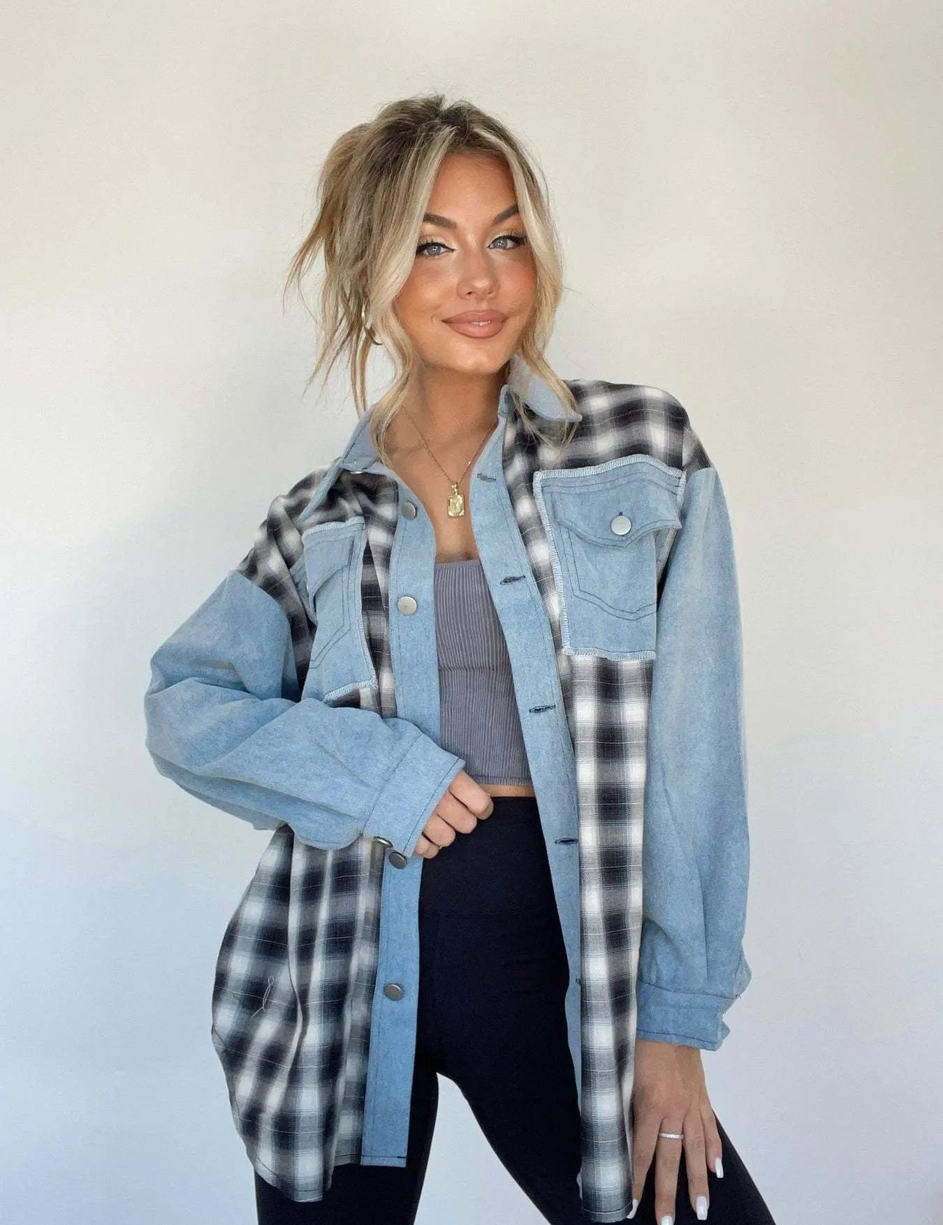 LILY | Stylish Oversize Retro Denim Shirt - Lizabella Fashion