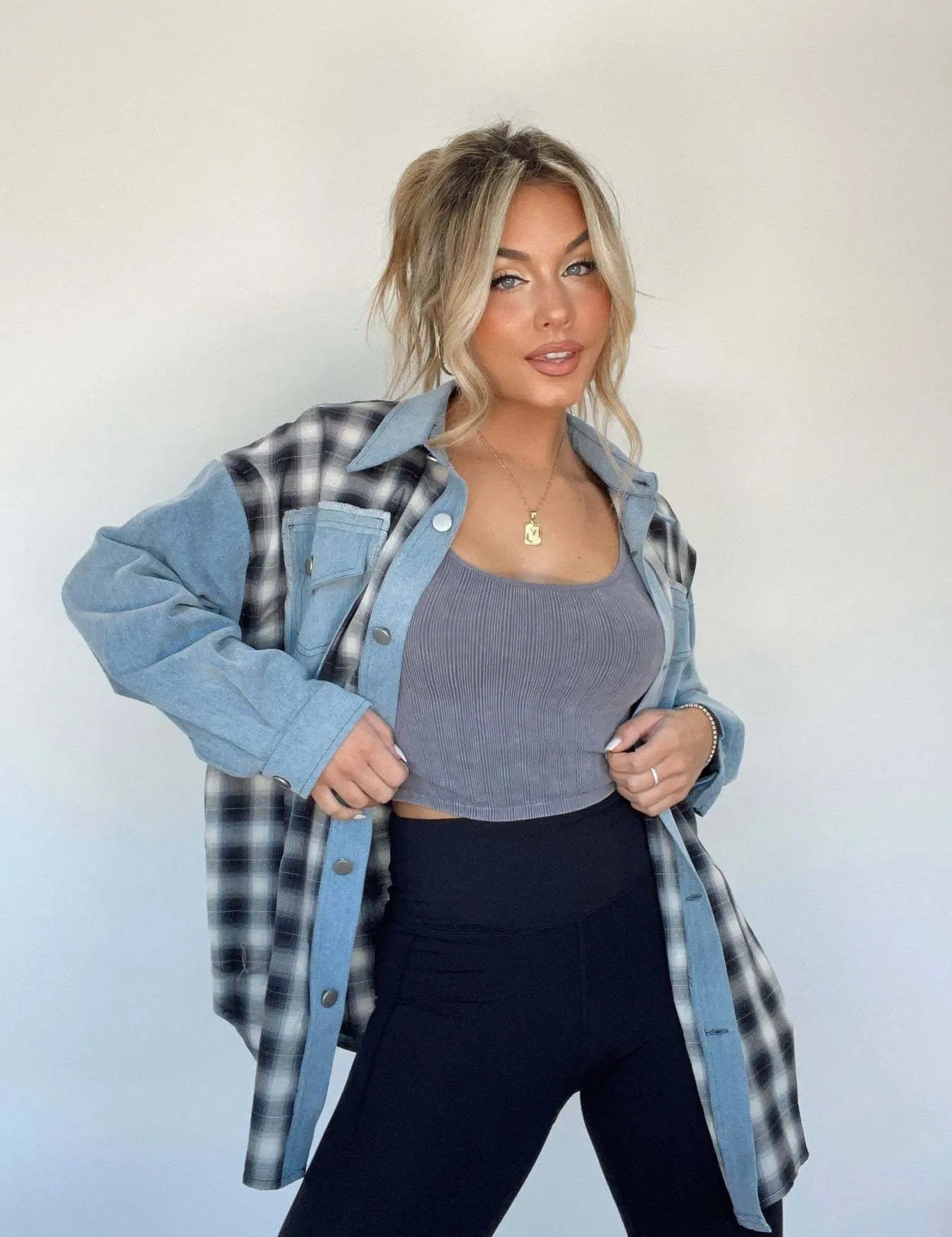 LILY | Stylish Oversize Retro Denim Shirt - Lizabella Fashion