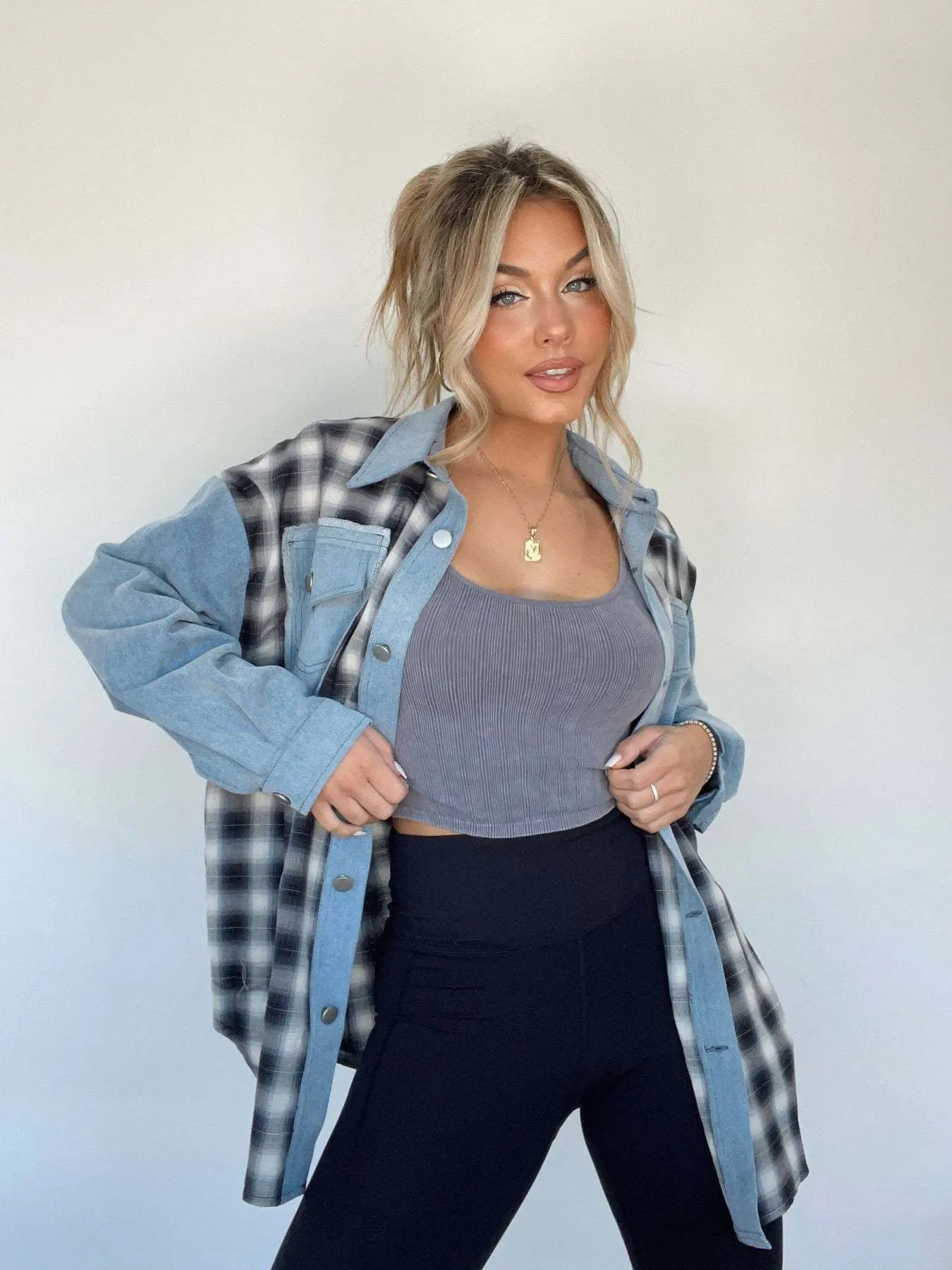 LILY | Stylish Oversize Retro Denim Shirt - Lizabella Fashion