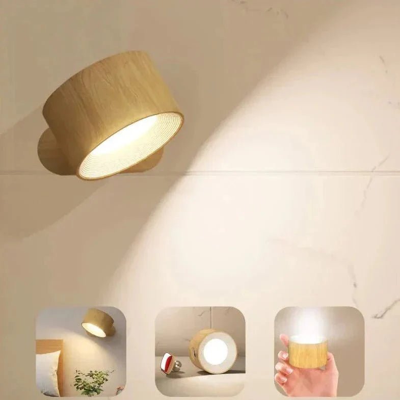 Lampada da parete senza fili con magnete a 360° 8