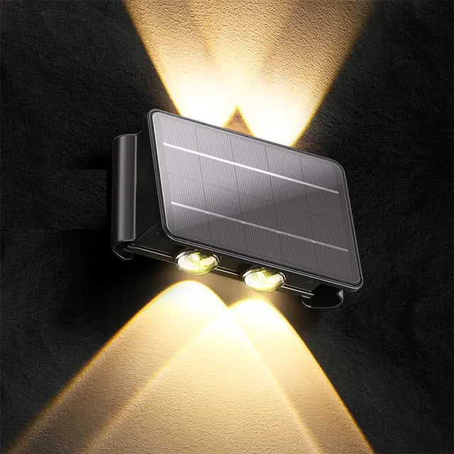 Lampada da parete solare impermeabile con luce verso l'alto e verso il basso per giardino, scale e recinzioni - Illuminazione esterna ad energia solare 0