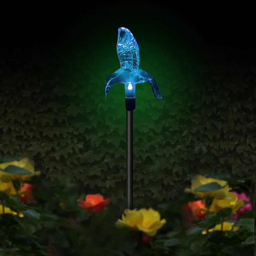 Lampada solare da giardino con colibrì, farfalla e libellula: design ecologico e resistente alle intemperie per un'affascinante illuminazione esterna 0
