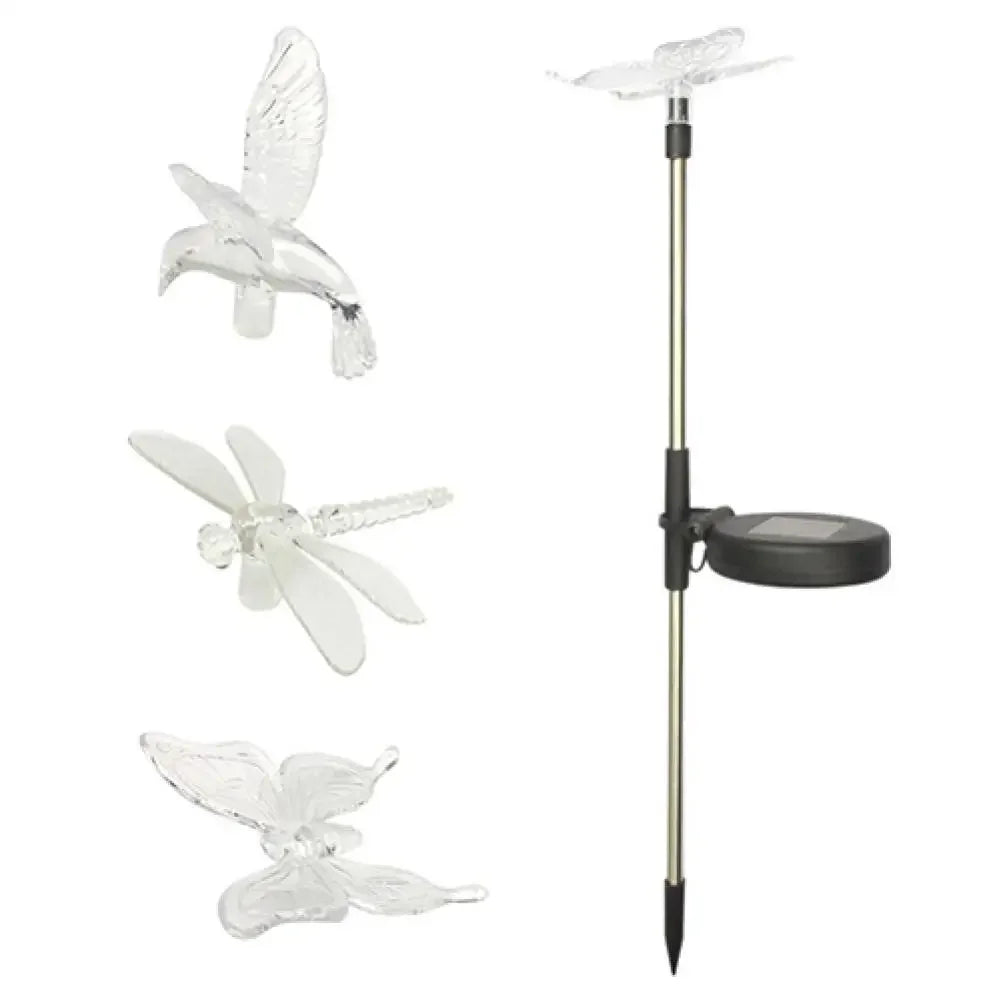 Lampada solare da giardino con colibrì, farfalla e libellula: design ecologico e resistente alle intemperie per un'affascinante illuminazione esterna 6