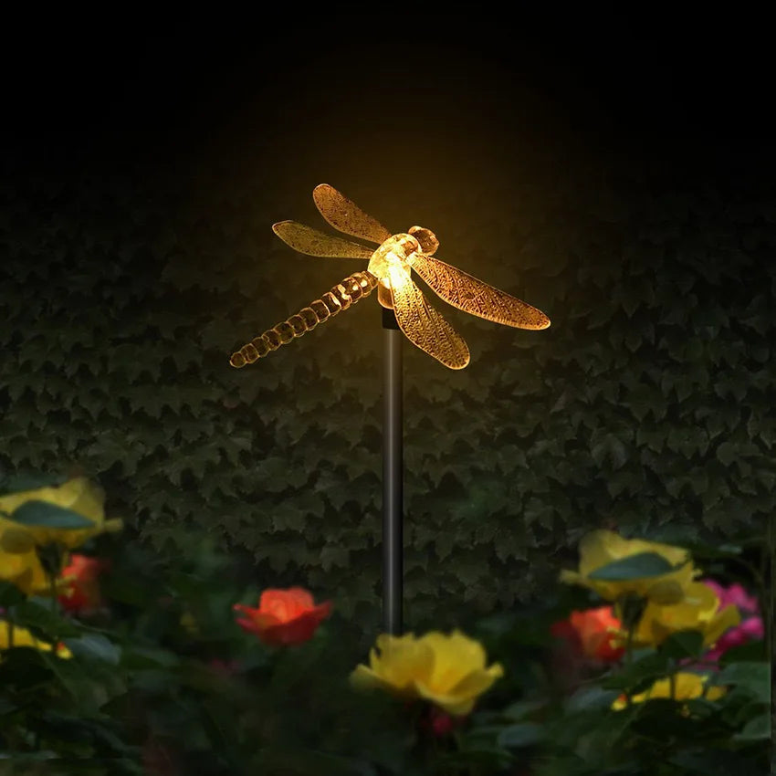 Lampada solare da giardino con colibrì, farfalla e libellula: design ecologico e resistente alle intemperie per un'affascinante illuminazione esterna 7