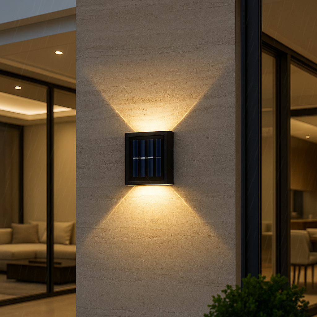 Luce esterna ad energia solare con rilevamento crepuscolare – Lampada da giardino impermeabile per un'elegante illuminazione esterna 0