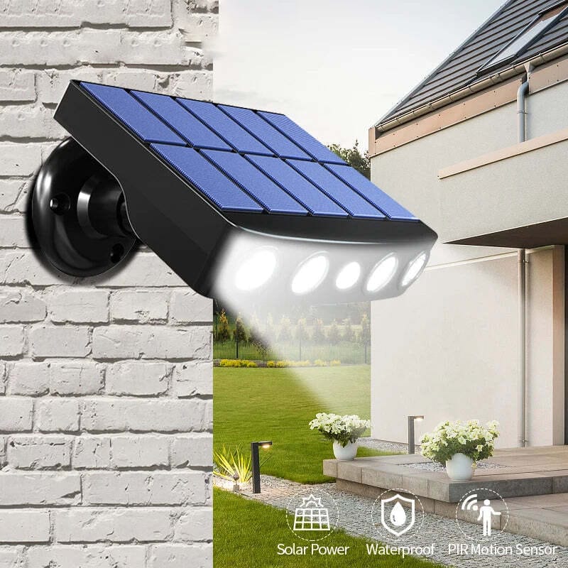 Luce esterna ad energia solare con sensore di movimento PIR: luci esterne impermeabili IP68, a basso consumo energetico, per sicurezza e praticità 0