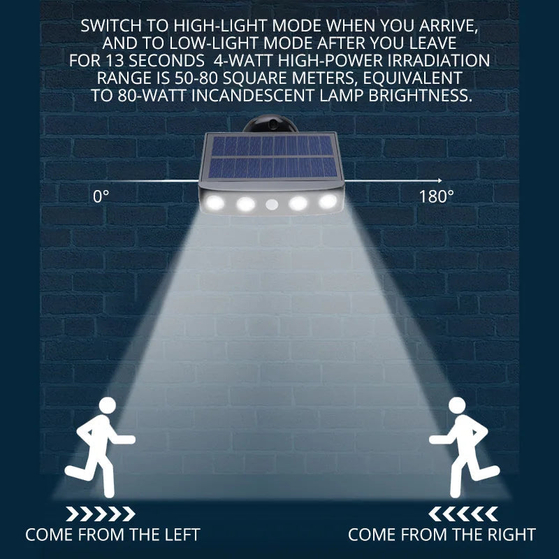 Luce esterna ad energia solare con sensore di movimento PIR: luci esterne impermeabili IP68, a basso consumo energetico, per sicurezza e praticità 2