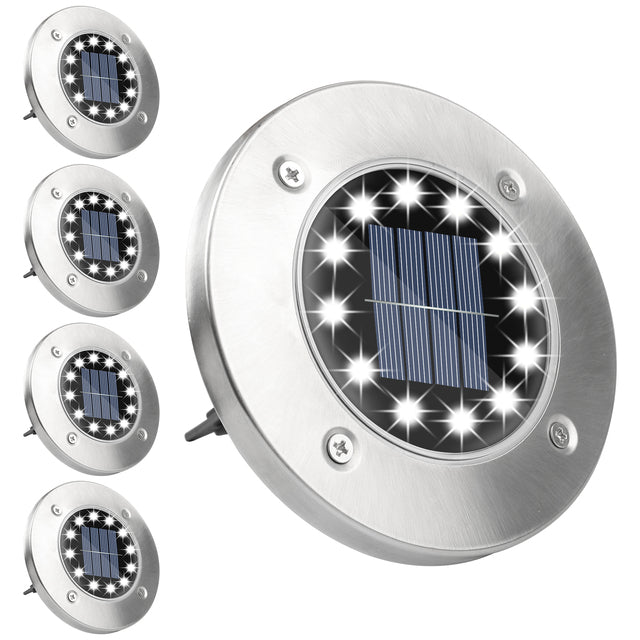 Luci da giardino a LED ad energia solare con sensore crepuscolare: resistenti alle intemperie e a basso consumo energetico per aree esterne 0