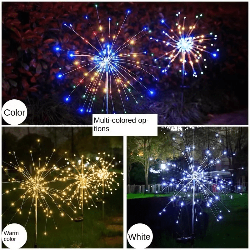 Luci da giardino ad energia solare con illuminazione flessibile in filo di rame – LED bianco caldo e RGB, impermeabili, 100 LED, lunghe 10 metri 3
