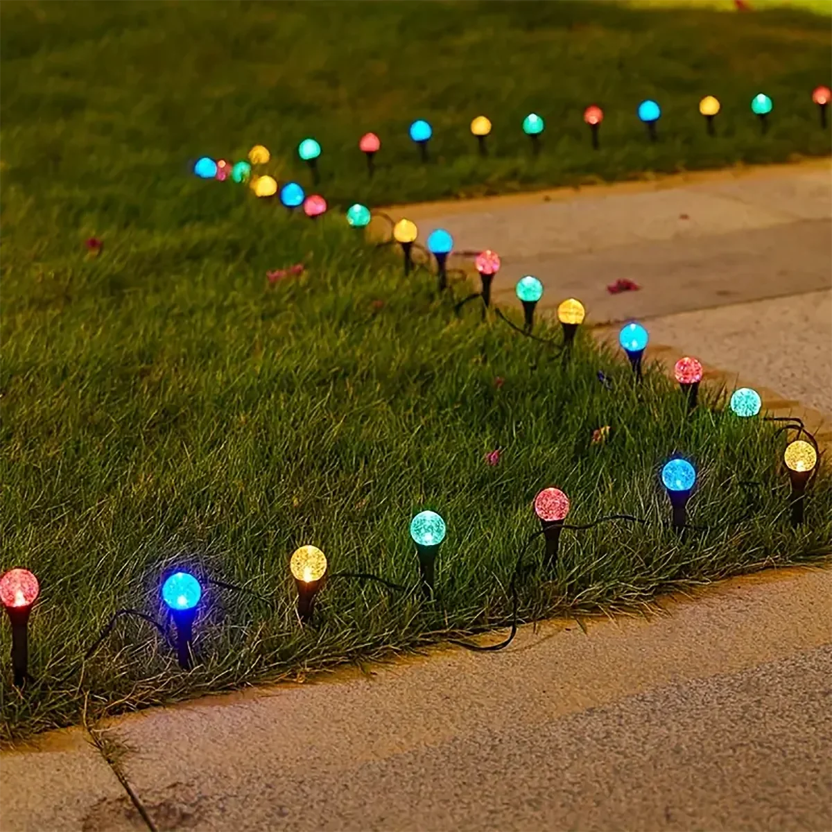 Luci solari da giardino con 30 LED – Mini luci resistenti alle intemperie in bianco caldo con 8 modalità di illuminazione per aree esterne 0
