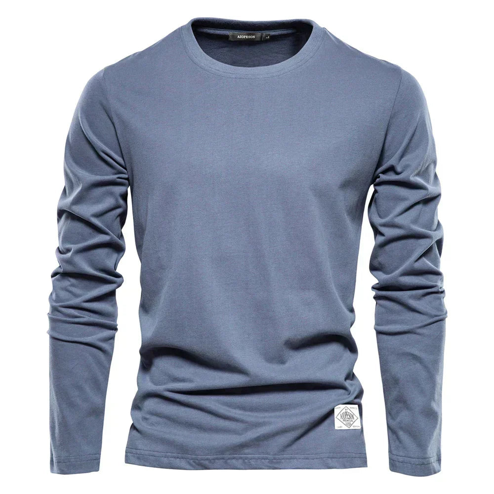 Maglietta casual a maniche lunghe con scollo rotondo per uomo 0