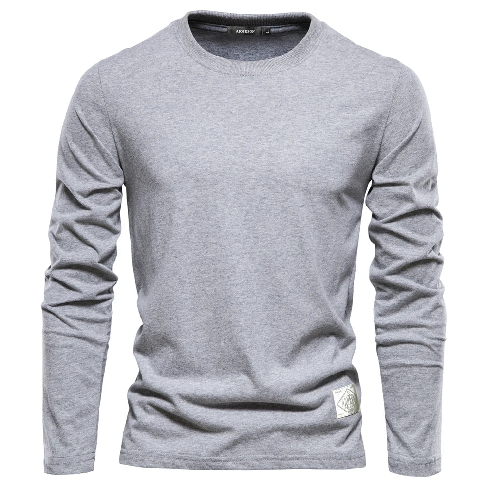 Maglietta casual a maniche lunghe con scollo rotondo per uomo 1