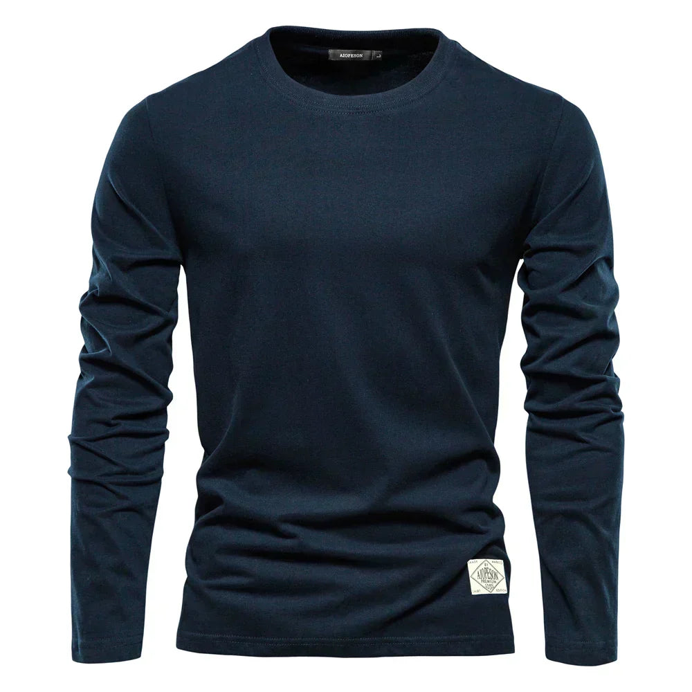 Maglietta casual a maniche lunghe con scollo rotondo per uomo 4