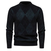 Maglione Argyle da uomo - Girocollo - Lavorato a maglia - Manica lunga - Motivo classico 2