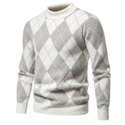 Maglione Argyle da uomo - Girocollo - Lavorato a maglia - Manica lunga - Motivo classico 4