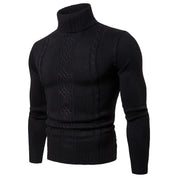 Maglione a collo alto da uomo - Maglia a trecce - Caldo e strutturato - Polsini e orlo a coste 1