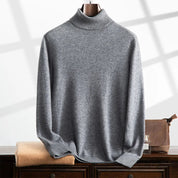 Maglione a collo alto da uomo – Cashmere – Vestibilità comoda – Maglia a coste – Lunghezza intera 1