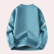 Maglione casual da uomo lavorato a maglia effetto consumato 4