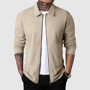 Maglione con cerniera da uomo – Maglia a nido d'ape – Design aderente – Abbigliamento casual a maniche lunghe 4