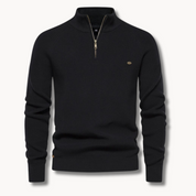 Maglione da uomo – Misto cotone – Vestibilità classica – Collo con mezza zip – Rifiniture a coste 2