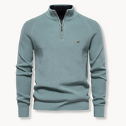 Maglione da uomo – Misto cotone – Vestibilità classica – Collo con mezza zip – Rifiniture a coste 4