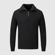 Maglione da uomo con mezza zip - Maglia testurizzata - Collo alto - Polsini e orlo a coste - Abbigliamento casual 2