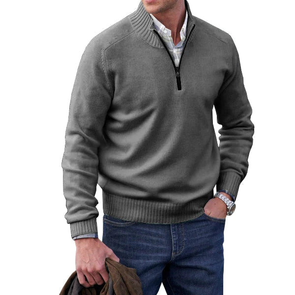 Maglione da uomo con zip in cashmere 0