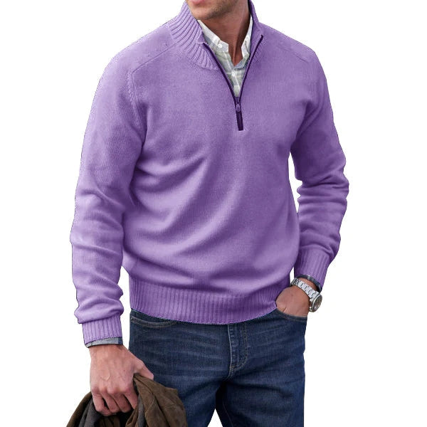 Maglione da uomo con zip in cashmere 2