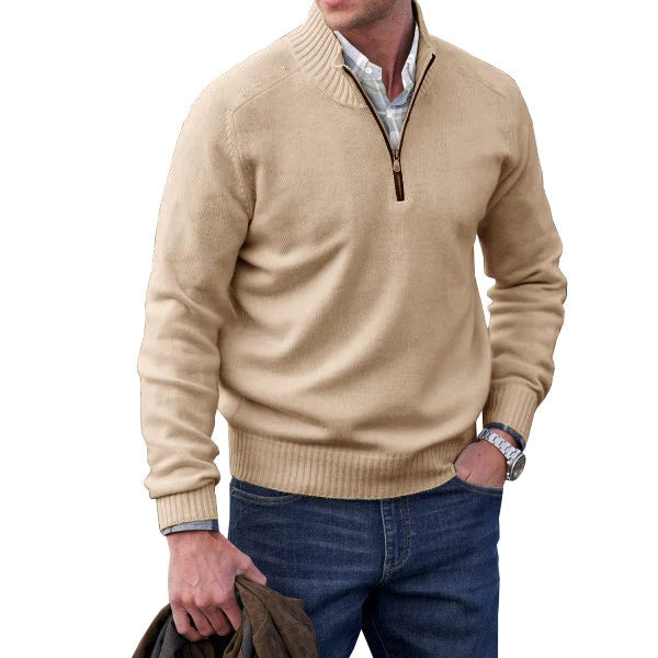 Maglione da uomo con zip in cashmere 8
