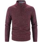 Maglione da uomo in maglia - Misto lana - Zip a un quarto - Collo a coste - Vestibilità classica 1
