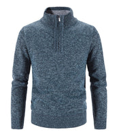 Maglione da uomo in maglia - Misto lana - Zip a un quarto - Collo a coste - Vestibilità classica 2