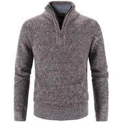 Maglione da uomo in maglia - Misto lana - Zip a un quarto - Collo a coste - Vestibilità classica 3