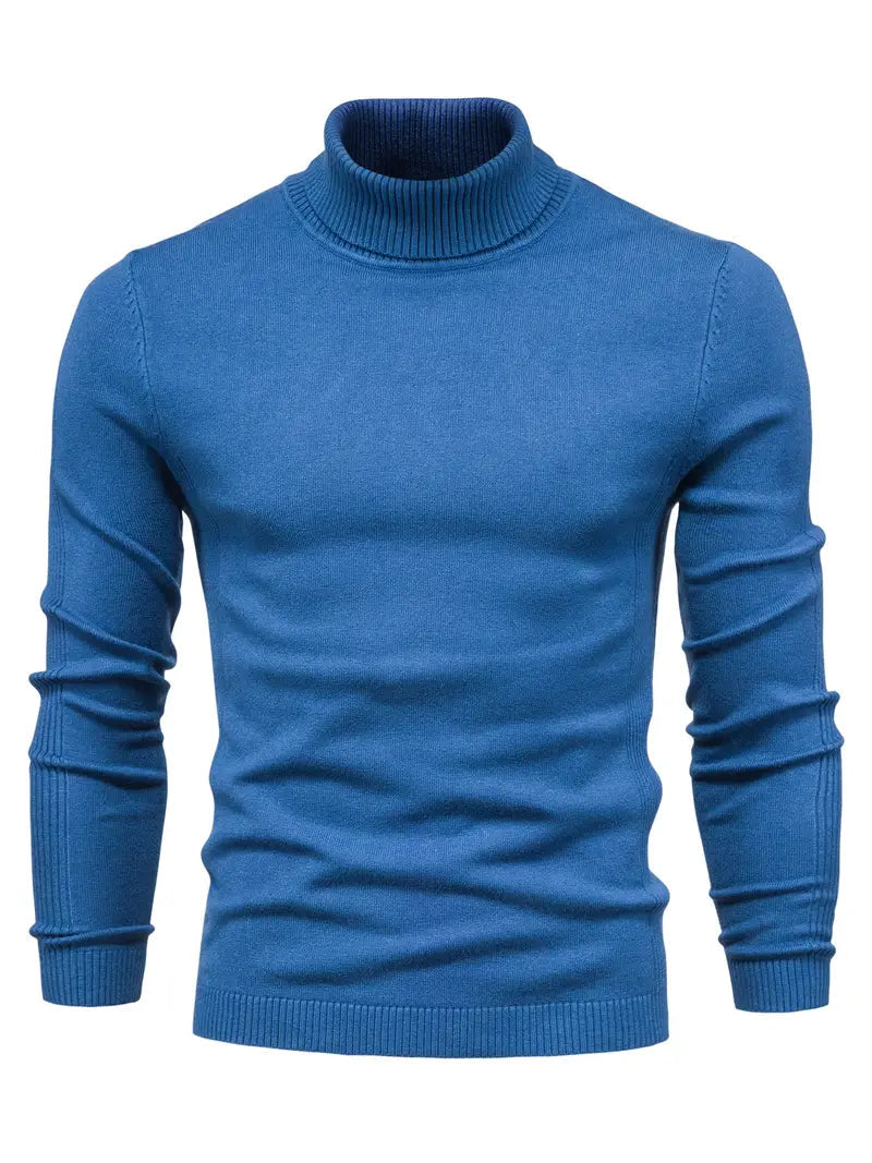 Maglione dolcevita da uomo - Vestibilità slim - Maglia morbida - Manica lunga - Abbigliamento casual elegante 0