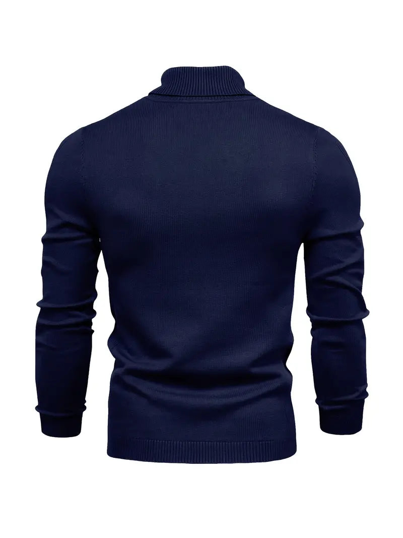 Maglione dolcevita da uomo - Vestibilità slim - Maglia morbida - Manica lunga - Abbigliamento casual elegante 3