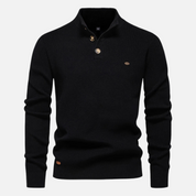 Maglione dolcevita da uomo – Misto lana – Vestibilità slim – Maglia a coste con abbottonatura 1