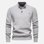 Maglione dolcevita da uomo – Misto lana – Vestibilità slim – Maglia a coste con abbottonatura 3