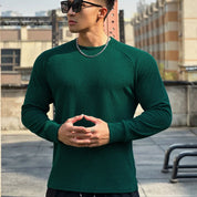 Maglione girocollo a coste da uomo 1