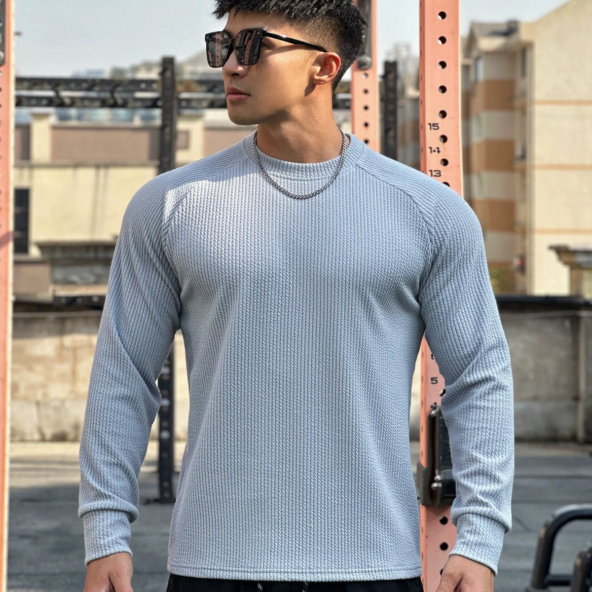 Maglione girocollo a coste da uomo 3