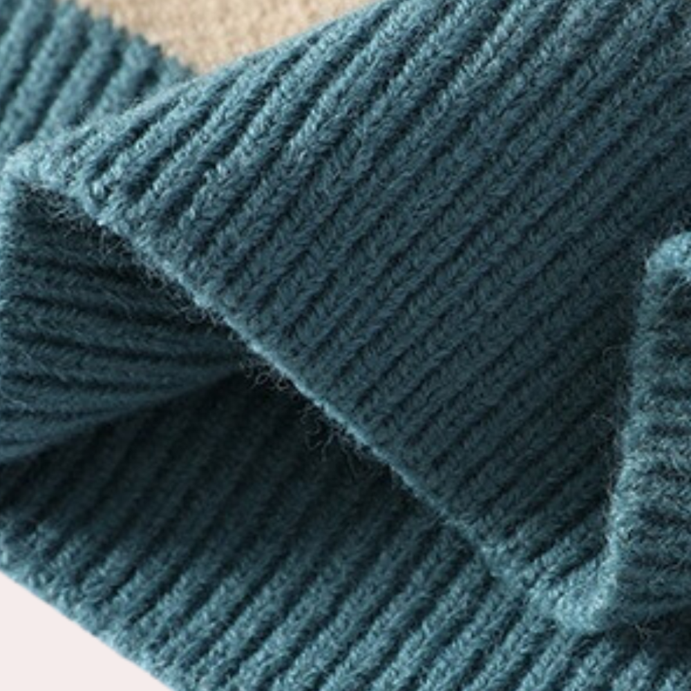 Maglione lavorato a maglia da uomo - Motivo geometrico - Girocollo - Vestibilità comoda - Manica lunga 4